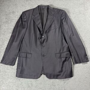 Ermenegildo‎ Zegna Trofeo 54R (44R) Blazer Sport Coat Jacket Wool 3 Button Black